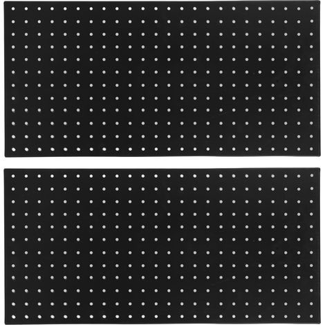 Organisateur mural en panneau perforé robuste, 2 pièces, 24x12 pouces, panneau métallique 288 trous pour magasin, entrepôt, noir (1/5)