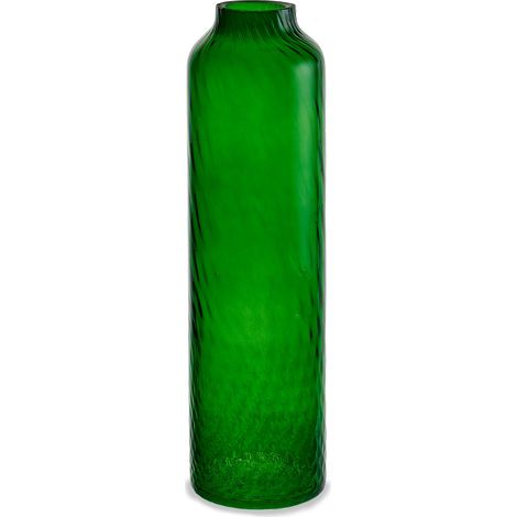 "Vaso artigianale BOTTIGLIA in vetro di Murano verde smeraldo 42 cm" (1/2)