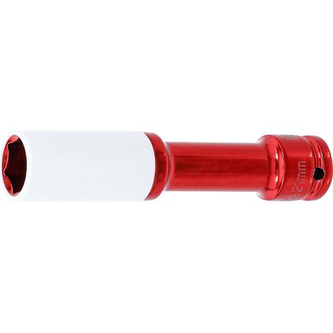 Vaso de impacto con protector de plástico para tuercas de rueda  entrada 12,5 mm (1/2")  21 mm (1/4)