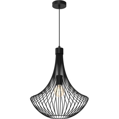 Suspension loft métal noire Cesta Ø40 1xE27 Milagro (1/5)
