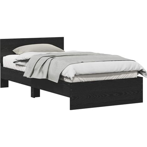 Maison Exclusive - Estructura de cama con cabecera Roble Negro 20