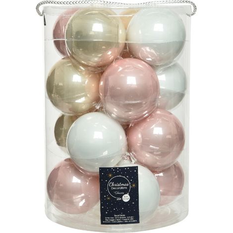 Palline di Natale in Vetro Diam 8 cm Set di 16