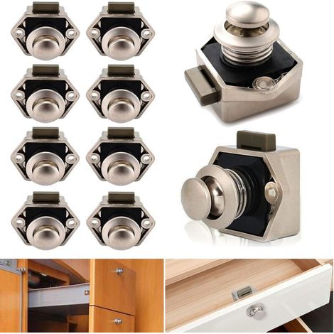 10 Pcs Push Button Catch Door Lock Möbelschloss Lock Catch Lock für Schubladen Schrank Van RV Yacht