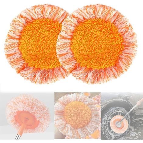 2-Piece Replacement Round Mop Head, 360° Cleaning Mop, Replacement Microfiber Mop Head, Floor Cleaning Mop