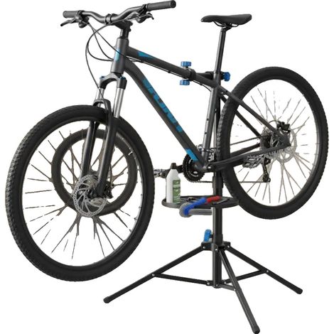 Soporte para reparación de bicicletas, altura ajustable, resistente, color verde militar. (1/2)
