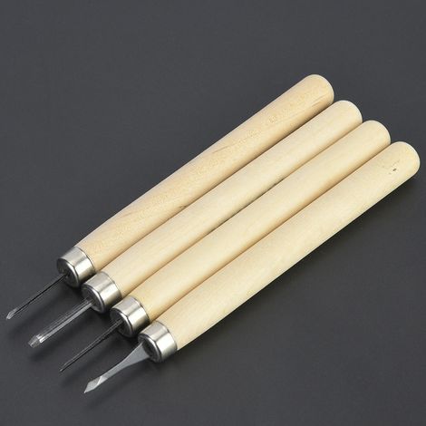 couteau à sculpter le bois, outil de sculpture sur bois, ensemble de quatre tampons en caoutchouc (Ensemble n° 1) (1/3)