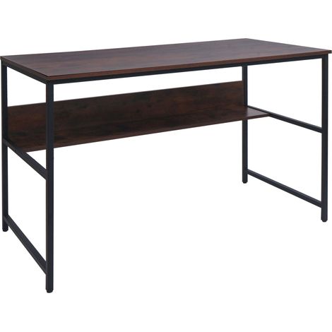 Tavolo porta computer da ufficio spazio sotto il piano del tavolo 120x60 cm in MDF marrone e metallo 040006062