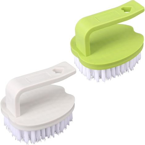 Lot de 2 brosses à légumes, gadget de cuisine en PP pour le nettoyage des fruits et des aliments avec poils rigides et poignée ergonomique, outils de nettoyage pour légumes, pommes de terre, carottes, (1/5)