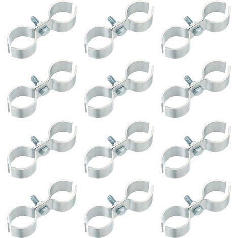 12pcs Attaches De Clôture À Chaînes 29/32" Attaches Galvanisées (1/5)