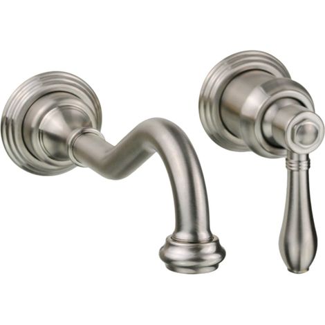 Miscelatore monocomando per lavabo a parete modello retrò colore nichel spazzolato Gattoni Oxford 3138/31NS  Nichel spazzolato