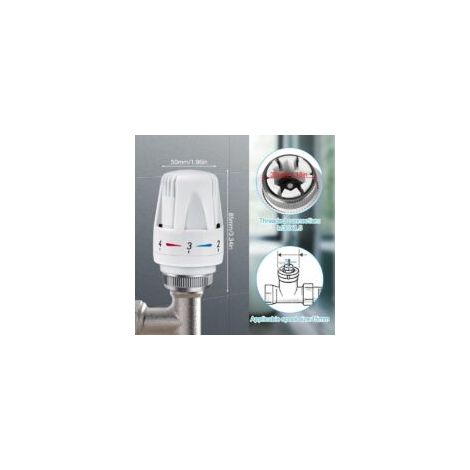 Thermostatventil für Heizkörper, 4-teiliger Thermostatkopf, M 30 x 1,5 Ersatz-Heizkörperventilkopf, Thermostatventil für Heizkörper, Thermostatkopf für Heizkörper - Crezuo