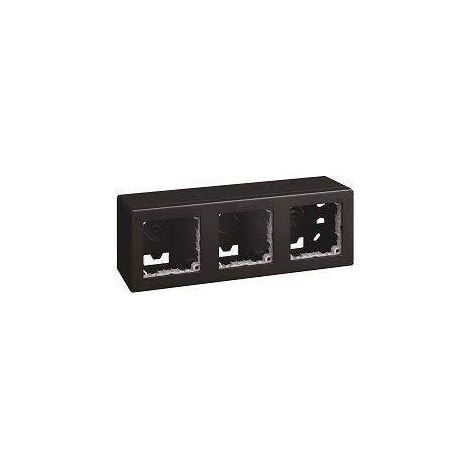 SIMON 270 Caja de superficie compacta SIMON 270-EMPOTRAR con 3 elementos negro mate