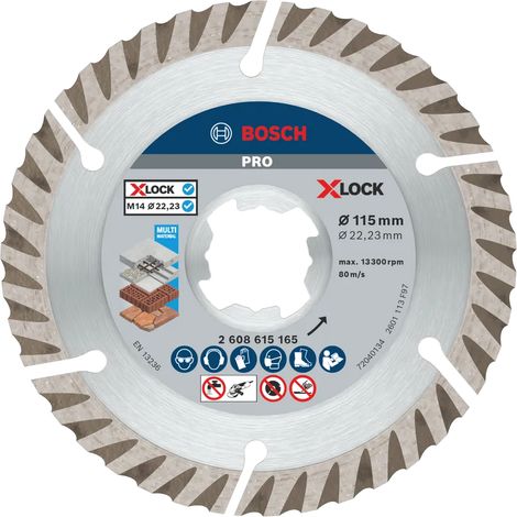 Bosch PRO Multi Material X-LOCK Diamanttrennscheibe, 115 x 22,23 mm (1/5)