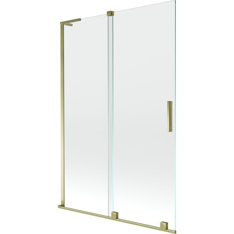 Mexen Velar L Badewannenfaltwand 2-flügelig verschiebbar 120 x 150 cm, transparent, gold - 896-120-003-01-50 (1/5)
