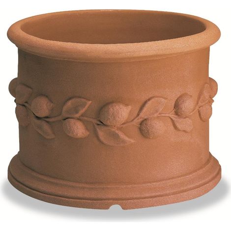 Cilindro con Frutta in resina 50 cm. Anticato