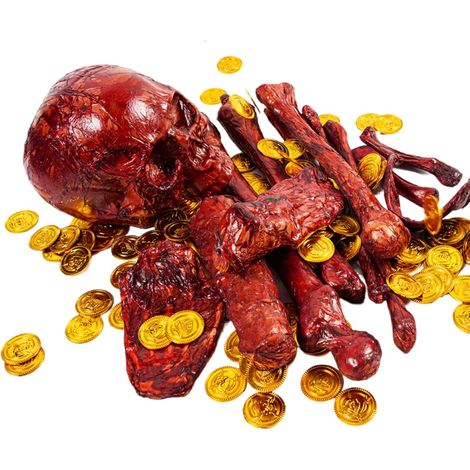 Dekoration Lebensgroßes Schädel Knochenset Halloween Deko