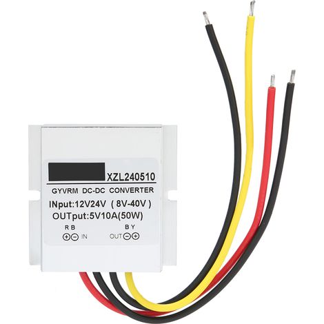 Réducteur de tension étanche 12V 24V vers 5V 10A 50W régulateur convertisseur DC-DC (1/5)