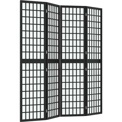 Paravent Cloison de séparation pliable 4 panneaux, Pour Jardin, Balcon, Terrasse 160x170 cm Noir OIB4046E (1/4)