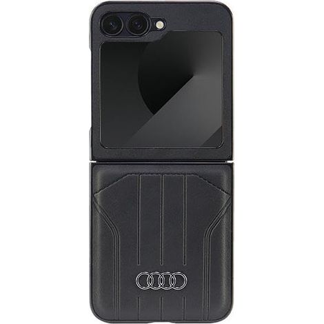 Étui rigide Audi MagSafe Z Flip6F741 en similicuir noir/noir AU-TPUPCFlip6-Q5/D1-BK