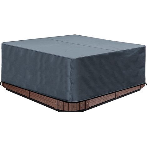 Hot Tub Protective Cover 200x200x85cm Square Oxford 600D Waterproof UV Resistant for Garden (1/5)