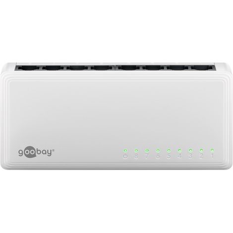 Switch di rete Ethernet Gigabit a 8 porte, 8x prese RJ45, autonegoziazione, 1000 Mbit/s.