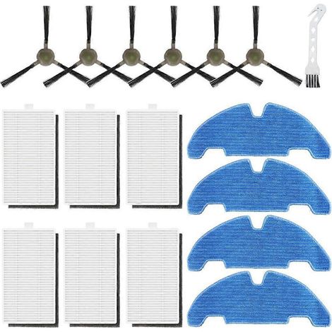 17 pièces de rechange pour aspirateur robot Lefant M330 Pro : filtres HEPA, brosses latérales, lingettes de nettoyage.