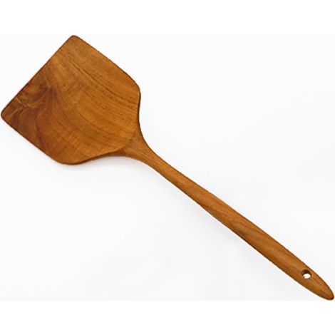 Set de 2 Spatules LILI en Teck Naturel 32cm - Ustensiles Artisanaux (1/2)