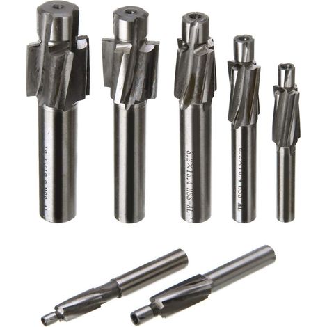 7Pcs M3-M12 Fraise En Acier à Coupe Rapide De Fraisage De Fraise De Fraisage De Foret De Fente De Foret De Fraise En Bout (1/5)