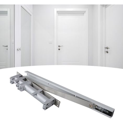 Freno hidráulico automático para puertas de zinc, con piezas de conexión, conmutable a 90°, para aplicaciones privadas y comerciales. (1/5)