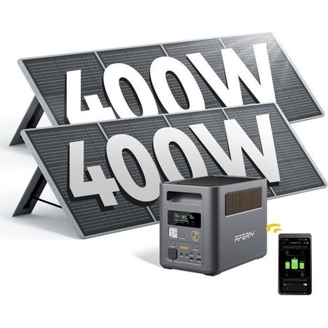 Station énergie portable - AFERIY - Nomad1800Pro - 1024Wh - 1800W AC - 2x400W panneaux