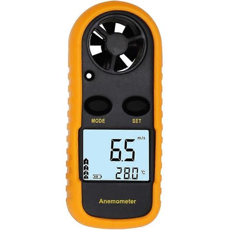 Cet anémomètre portatif 2 en 1 peut mesurer la vitesse du vent extérieur, la température et le flux d'air dans les pièces climatisées. (1/5)