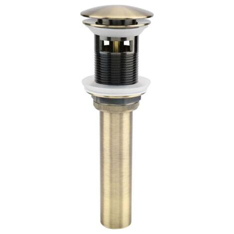 QORVA
-G1 1/4 " Pop-up Rétro Bouchon Bonde de Lavabo Vidange Clic-clac avec Trop-Plein en Laiton Bronzé Universel Valve Draineur d’Evier Vasque Siphon - avec Trop-Plein,de
