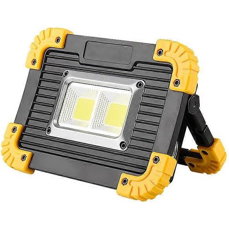 Wiederaufladbarer LED-Fluter, 10 W, 750 lm, Baustellenfluter, Arbeitsleuchte mit USB-Anschluss, 4 Modi, wasserdichter Fluter für Wandern, Baustellen und (1/5)
