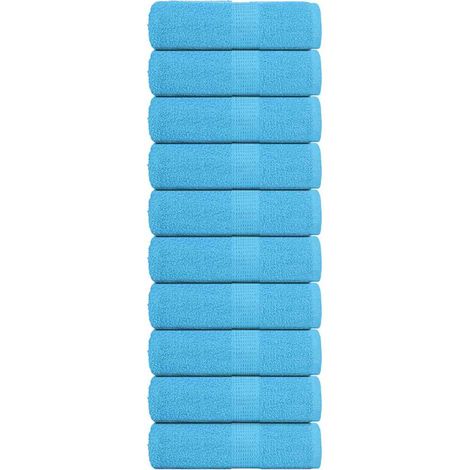 Gants de toilette FROGN, lot de 10, turquoise, 30x30 cm, 360 g/m²