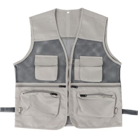 Veste militaire respirante et durable avec multiples poches pour pêche et activités extérieures - Gris français (1/5)