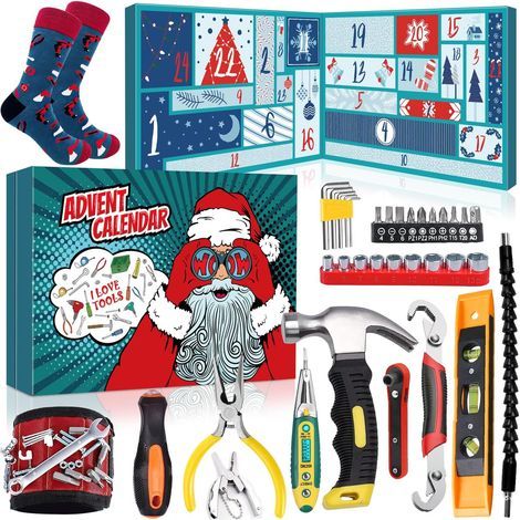 Calendrier de l'Avent Outils pour adolescents, garçons et hommes - Calendrier de Noël 2026, 24 pièces, Calendrier d'outils et gadgets utiles, Cadeau surprise pour lui (1/5)
