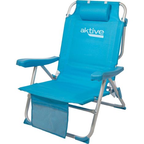 Chaise pliable Colorbaby azzurro – Textilène résistant – Léger et facile à transporter – Pour camping et activités en plein air – Aktive