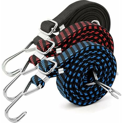 Lot de 3 sangles d'arrimage, boucle de serrage à griffes, 2 m x 30 mm, pour moto, remorque, camion (1/5)