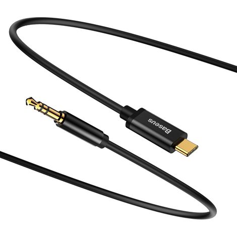 Câble audio Baseus Yiven USB-C vers mini-jack 3,5 mm 1,2 m (noir) (1/5)