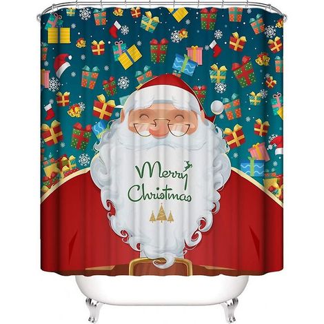 Rideau de douche lavable et anti-moisissure, style Noël (1/4)