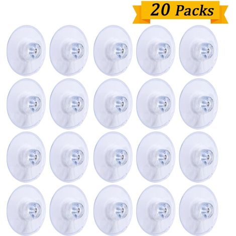 Ventose adesive in PVC trasparente – Confezione da 20 pezzi, 45 mm, senza gancio, per uso interno ed esterno