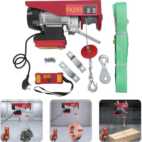 250kg Electric Winch Scaffold Hoist Winch Crane Workshop Garage Lifting Set 550W 10m/min Lifting Speed Hoist with Wireless Remote Control