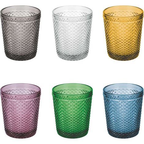 TIVOLI 6 BICCHIERI 320ML PASTA VETRO 6 COLORI ASSORTITI