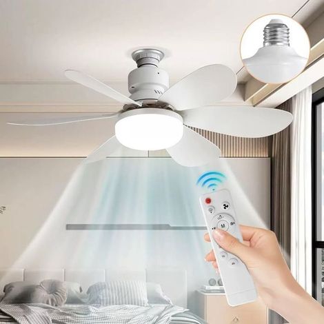 Ventilador de techo de 52 cm con iluminación LED y mando a distancia, 30 W, temperatura de color de 3000-6500 K, tres velocidades de viento. (1/5)