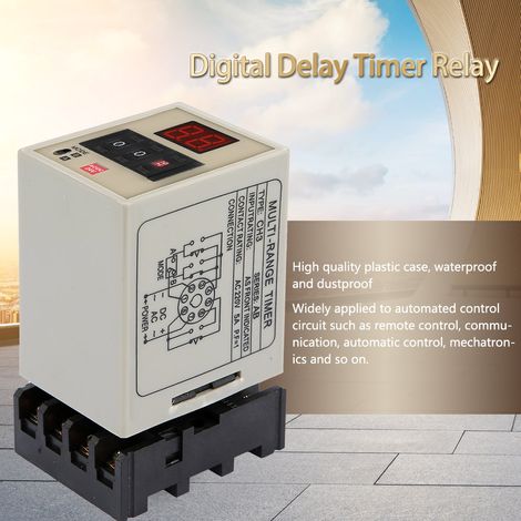 Relais Temporisé Double Mode AH3-DM 0,01s-99h Affichage LED Alimentation 24V AC/DC (1/5)