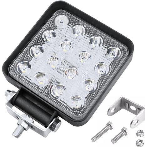 2 Phare Led 12V, Aluminium 48W, 16 Leds 6500K, 10.5cm, Pour Tracteur, 4x4 (1/5)
