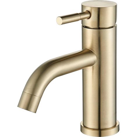 Robinet de lavabo laiton noir surélevé eau chaude/froide (1/5)