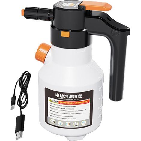 Pulvérisateur en mousse de voiture - 2 litres pistolet en mousse de lavage de voiture Pulvérisateur en mousse de voiture électrique Pulvérisateur en mousse à pompe sans fil rechargeable, pulvéri (1/5)