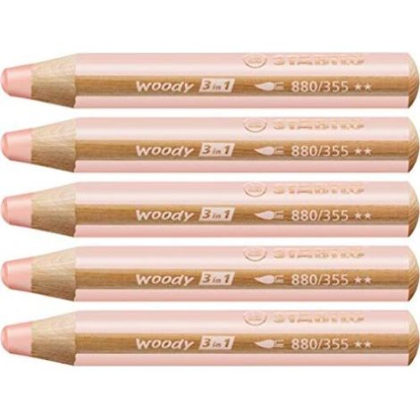 STABILO LÁPICES DE COLORES WOODY 3 EN 1 ALBARICOQUE ESTUCHE 5 UD