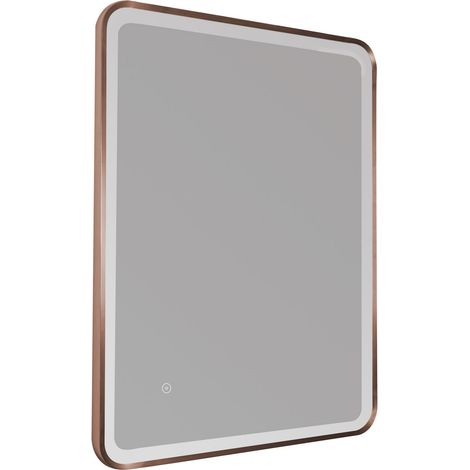 JTP Hix Bathroom Mirror With Light 800mm H x 600mm W - Brushed Bronze